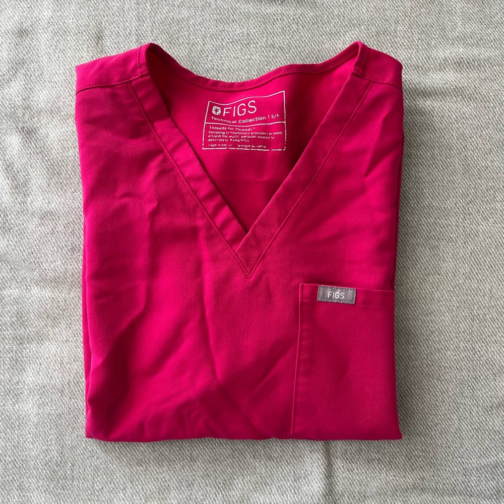 Figs Ultra Rose One Pocket Catarina Scrub Top S/P